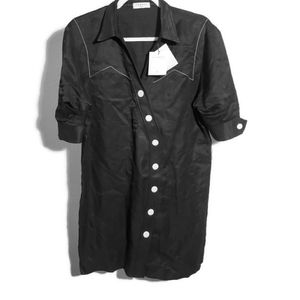 Black Short Sleeve Sandro Dress Sz 38